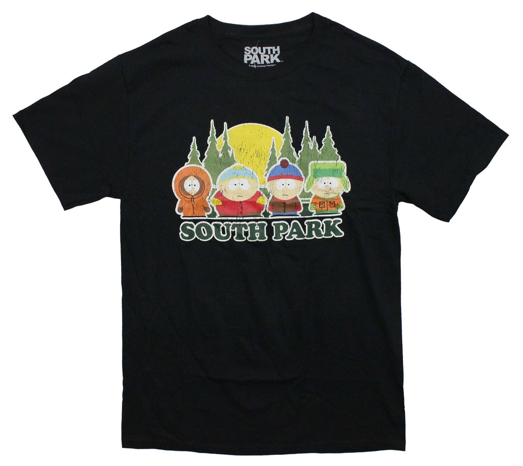 South Park New Adult T-Shirt - Distressed Sunset Standing Group