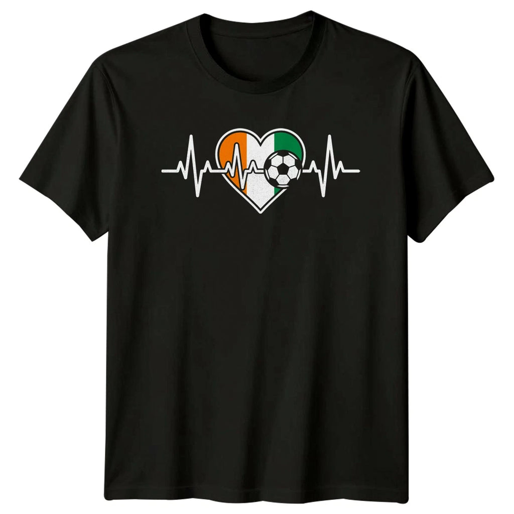 Soccer Heartbeat Ireland T-Shirt Ireland Football Gift For Him And Her