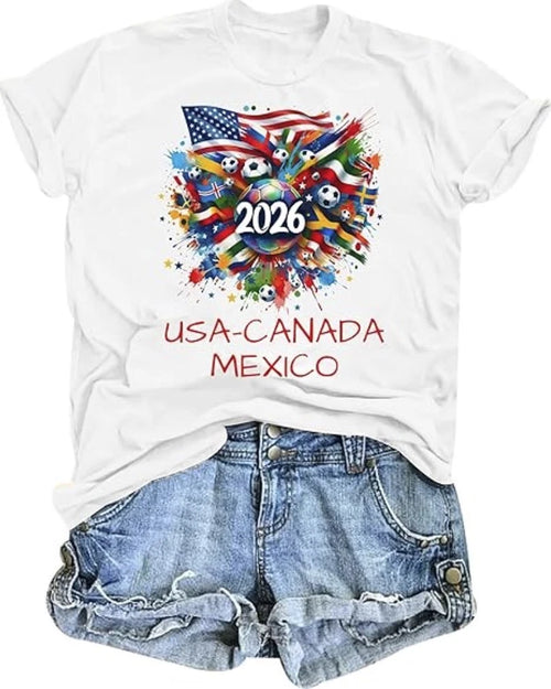 AMWIPE Soccer Cup 2026 Shirt for Women USA Football Match Jersey T-Shirts
