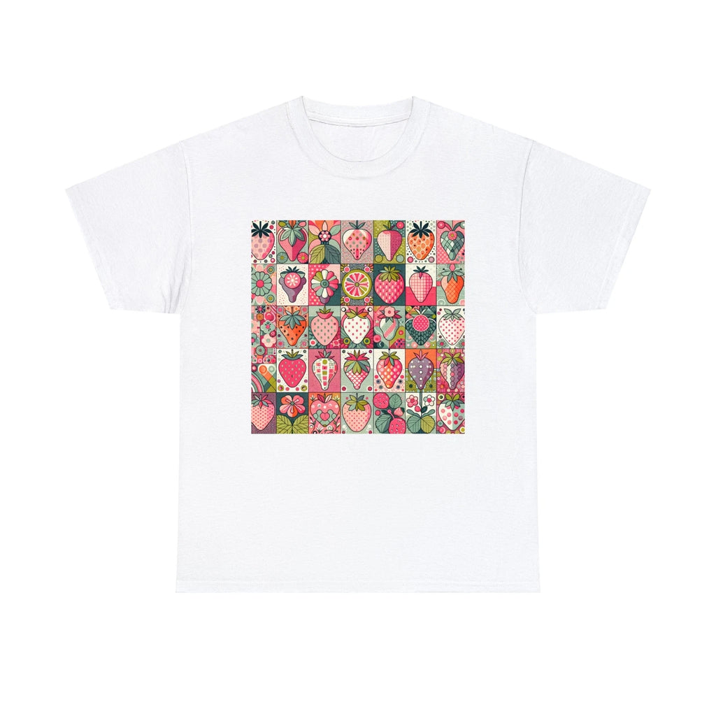 Unisex Adult T Shirt Eclectic Strawberry Fruit And More Patchwork Graphic Tee