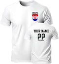 Personalise Croatia Football T-Shirt Soccer Fans Sports Costume Flag Badge Top