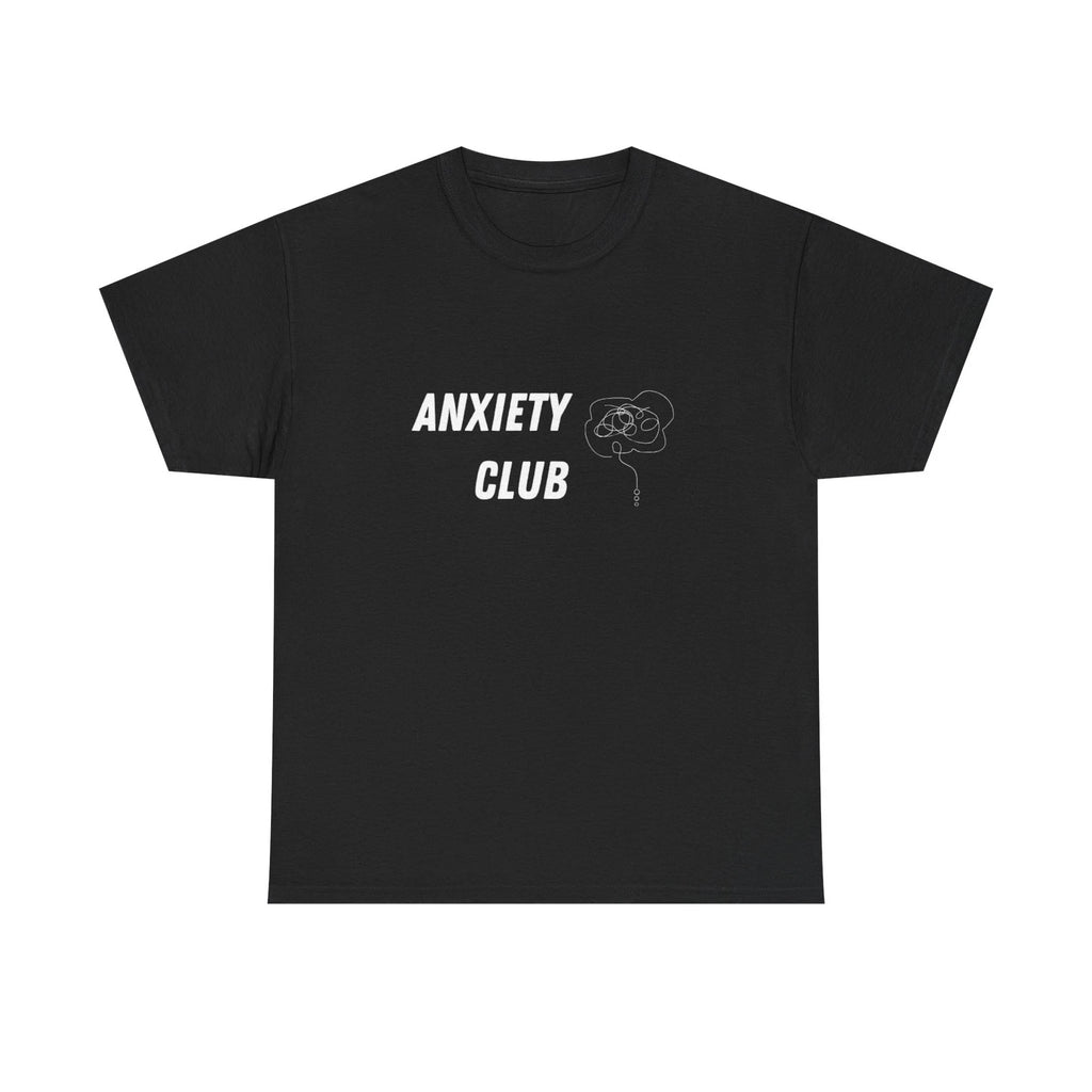 Anxiety Club T-Shirt | distressed text, skull outline, gothic aesthetic