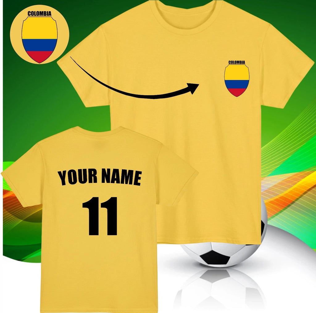 Personalised Colombia  Football T-Shirt Custom Name And Number Sports Lover Top