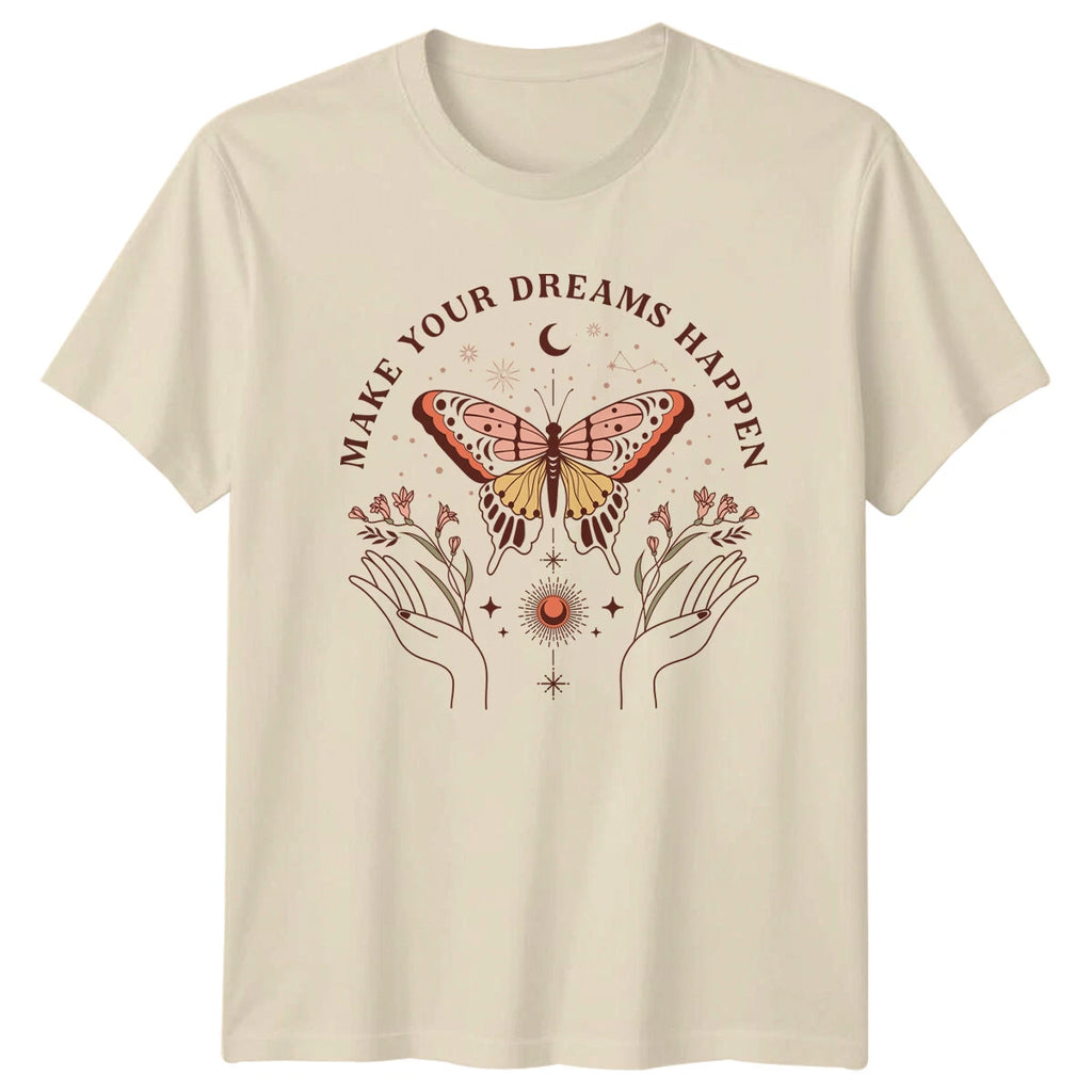 Make Your Dreams Happen Butterfly Celestial Boho T-Shirt