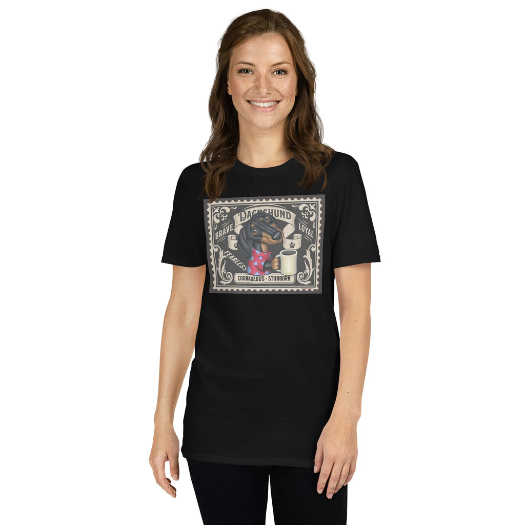 Funny Cute Dachshund Doxie with coffee Unisex T-Shirt