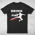 Bring the Soccer Fire T-shirt by Berts - Short Sleeve Round Neck Black Tee