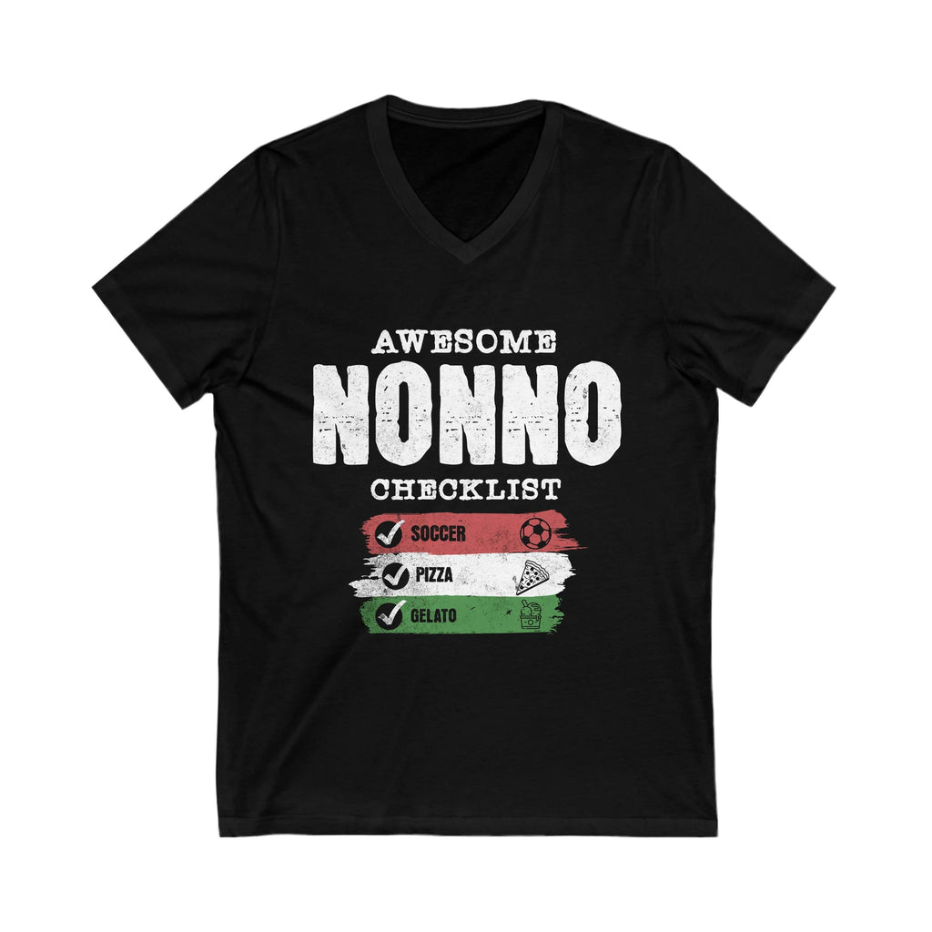 Italian Flag V-Neck Tee Gift For Nonno Soccer Coach Fathers Day Gift Shirt