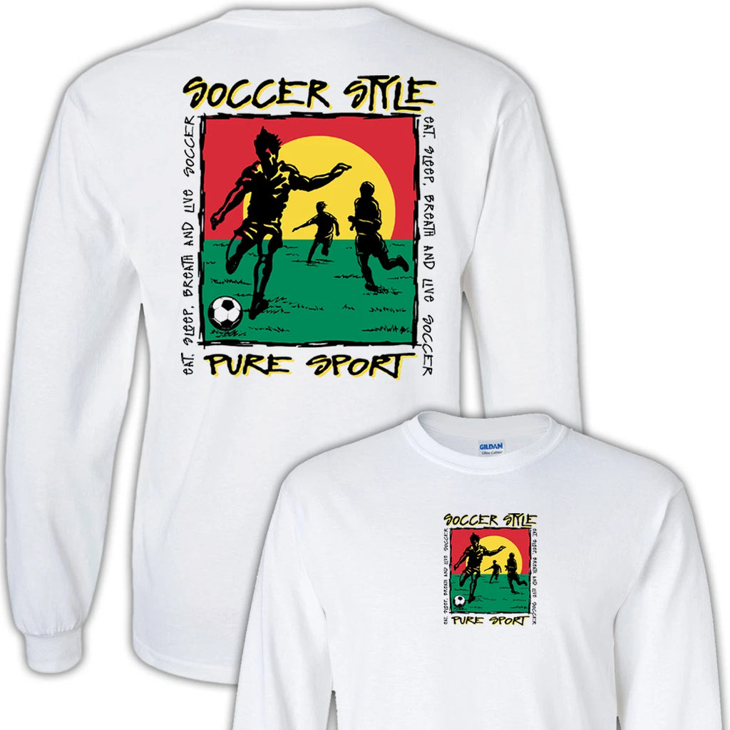 Soccer Style T-Shirt Jersey Long Sleeve or Short Sleeve New Youth & Adult Sizes