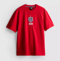 England Football Red T-Shirt-Three Lions Crest-Cotton-2026-XS-2XL