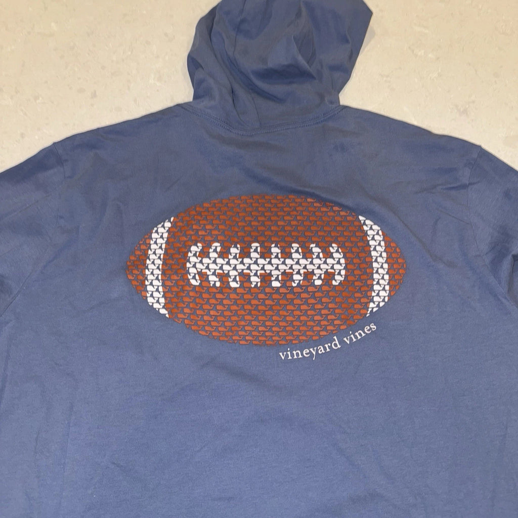 NWT • Men’s XL Vineyard Vines Football Design Long sleeve T-Shirt With Hoodie