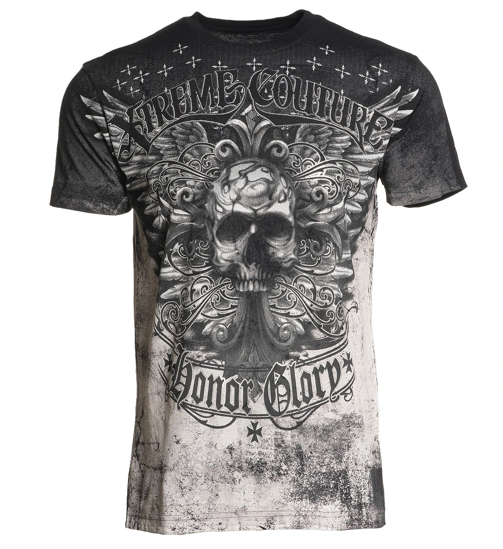 Xtreme Couture By Affliction Men's T-shirt Shot Down Skull Biker S-5XL