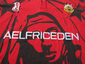 Aelfric Eden Polo Style Virgin Mary Embroidered Jersey Shirt Red Loose Fit Large