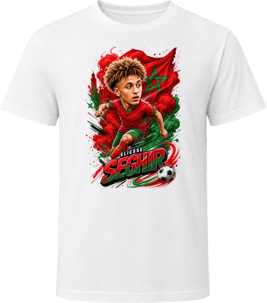 Eliesse Ben Seghir Morocco Soccer Caricature 2026 World Cup T Shirt