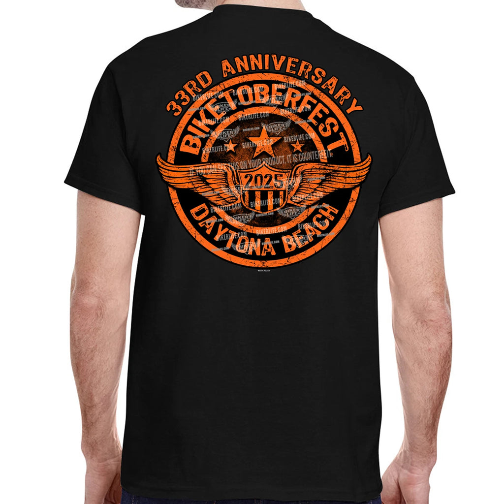 T-Shirt 2025 Biketoberfest Daytona Beach Shield Wings No Harley