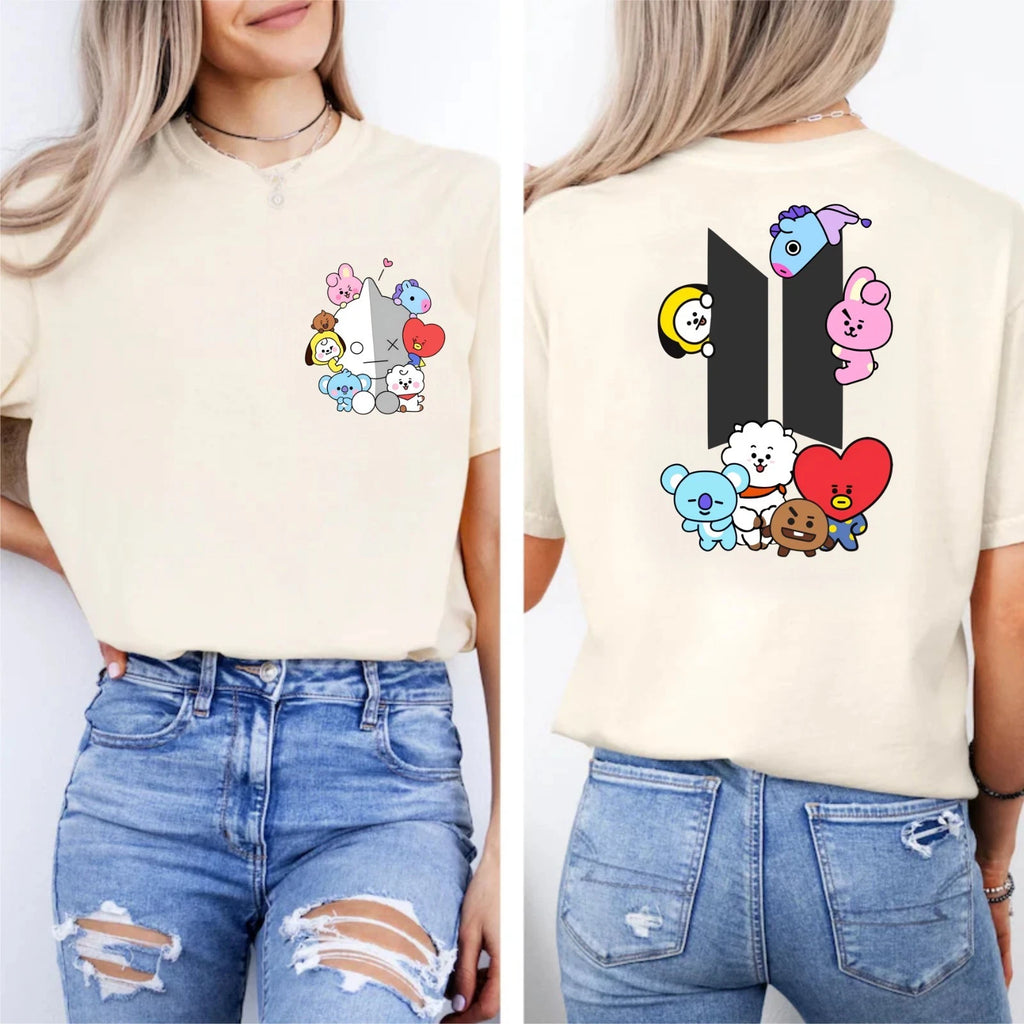 BTS World Tour Concert 2026 T-Shirt, Army Cute Character Shirt, BTS Members Tee
