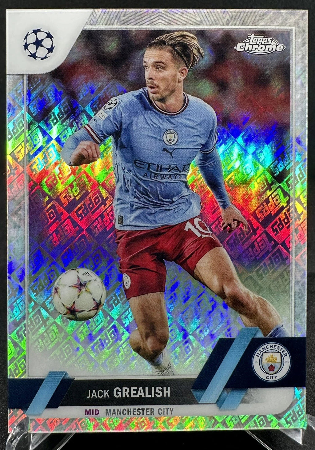 Jack Grealish 2023 Topps Chrome UEFA Champions League Toppsfractor /52 #142