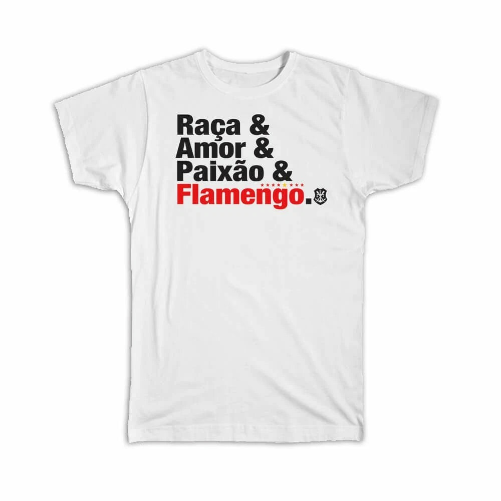 Raça Amor e Paixao : Gift T-Shirt Team Sport Soccer Rubro Negro Flamengo