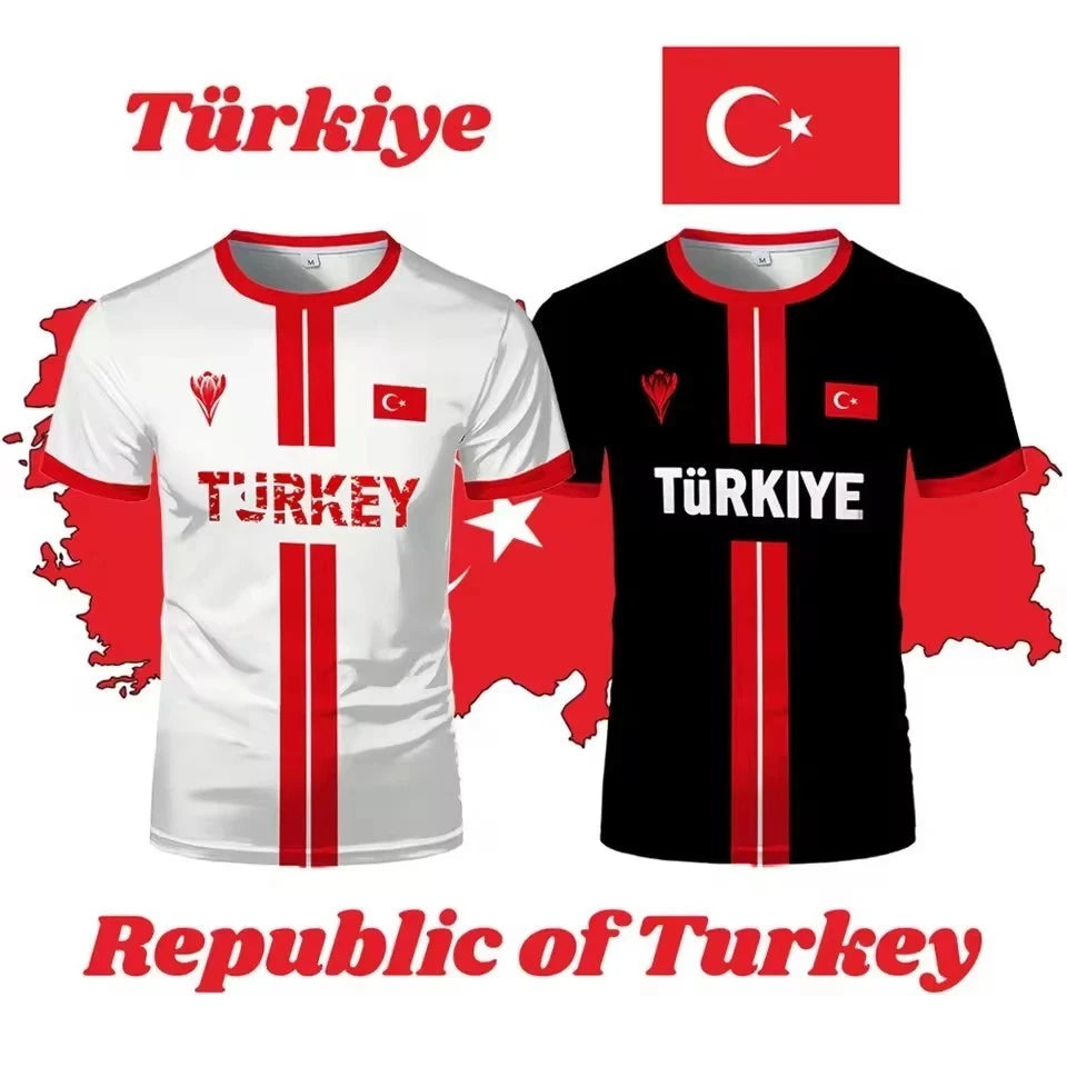 Turkish Football T-Shirt Turkiye Unisex Breathable World Cup 2026