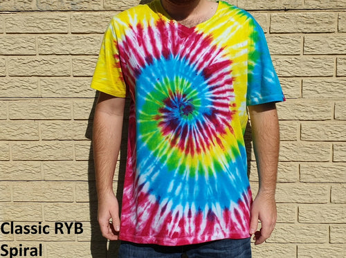 1960's classic hippie adult unisex tie-dye T-Shirts, colourful shirt