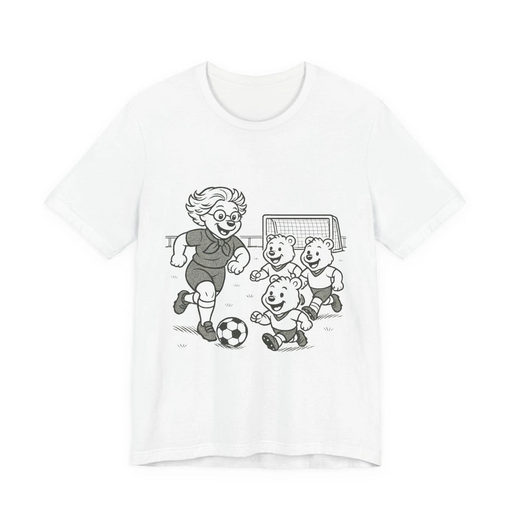 Grandma Playing Soccer with the Grandcubs