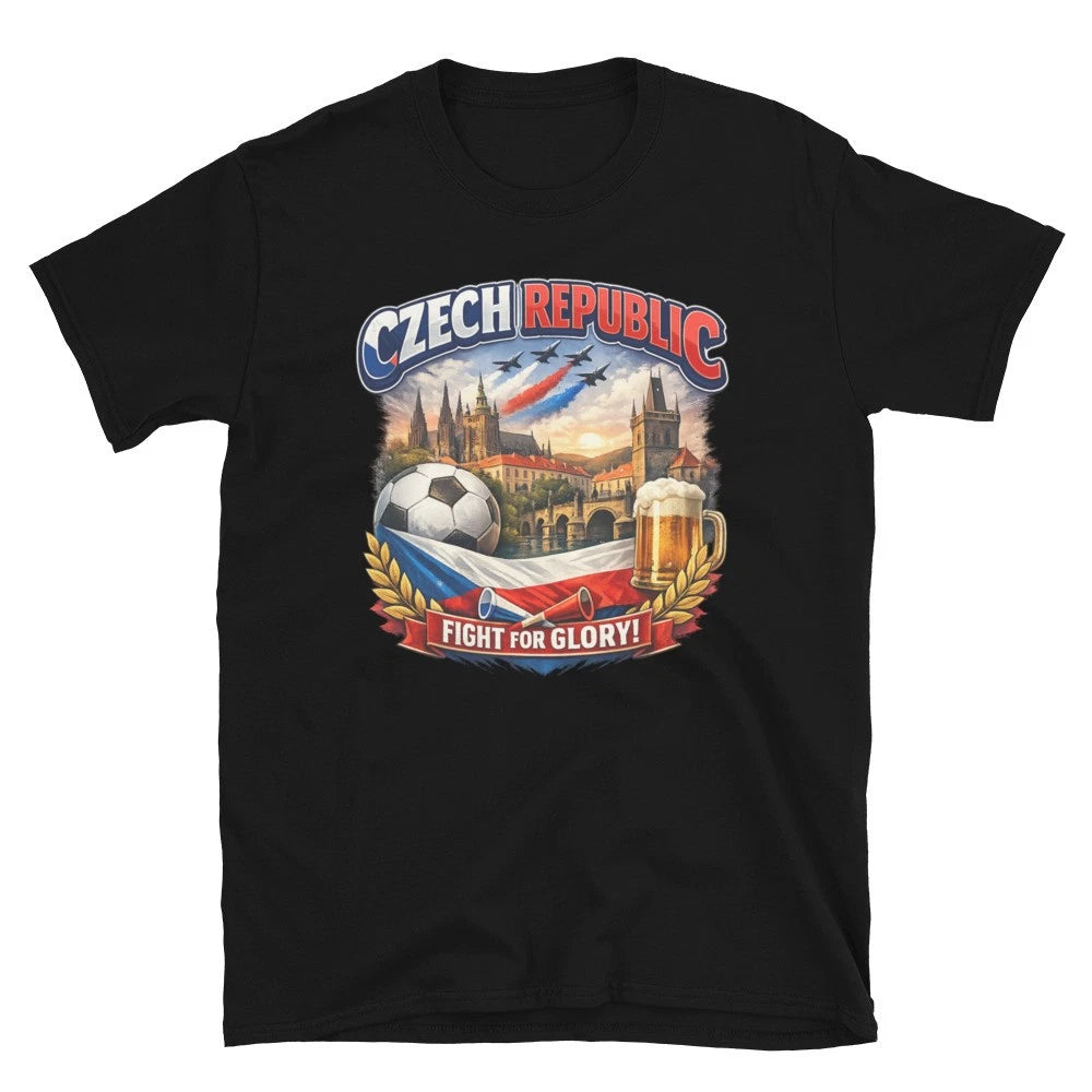 Czech Republic World Cup Football Fan T-Shirt Red, White & Blue Unisex