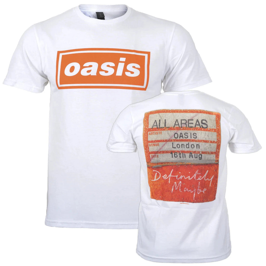 Official Oasis T Shirt Definitely Maybe AAA Pass New White S M L XL XXL