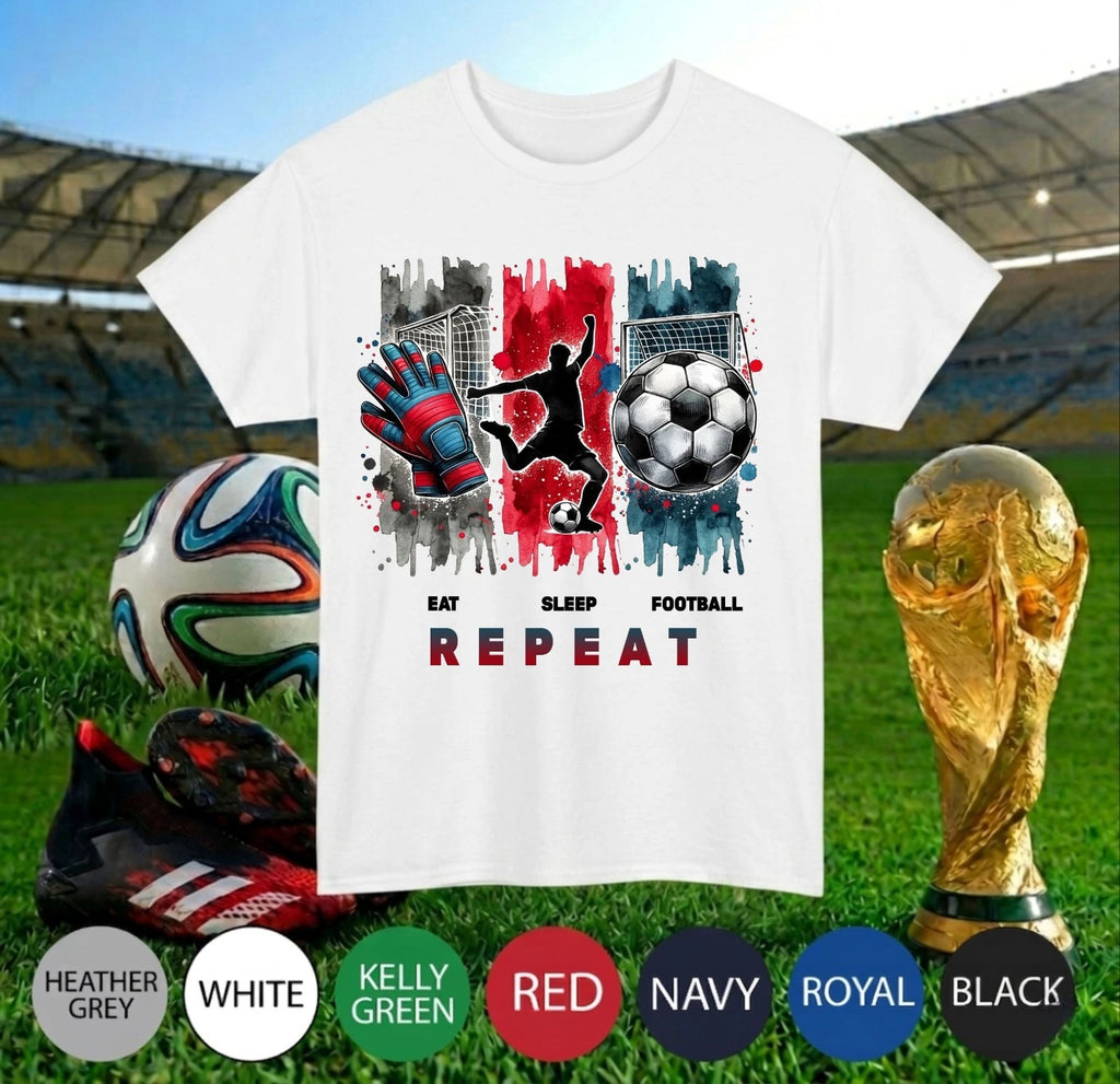 Eat Sleep Football T-Shirt - Match Day 2026 Shirt-Football Lover Tee Top