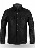 STYLISH New Men's Black Leather Shirt 100% Real Lambskin Causal Slim Fit shirt