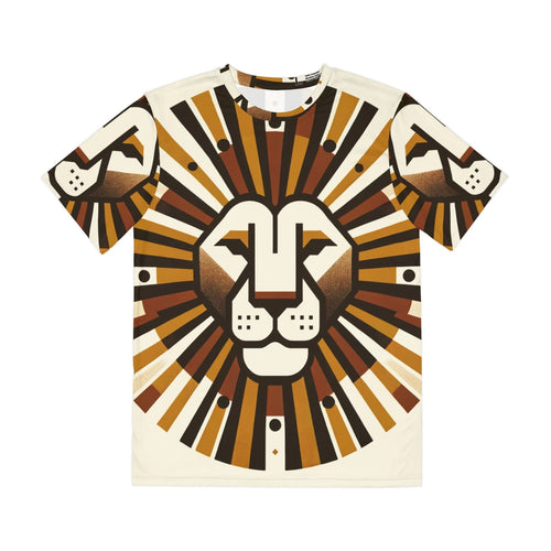 All Over Print T Shirt Retro Minimalist Lion Face Design