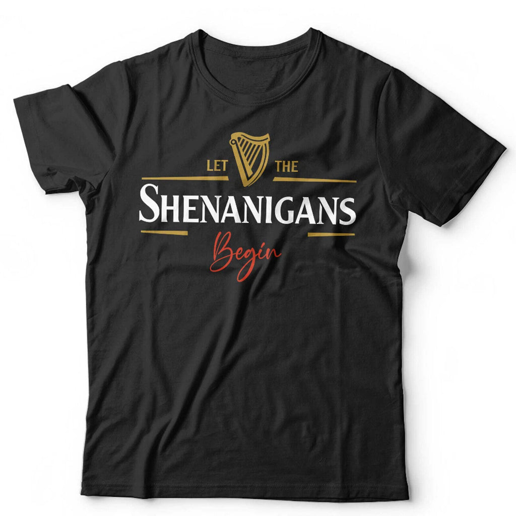 St Patricks Day Tshirt Let The Shenanigans Begin Unisex & Kids Irish Beer Funny