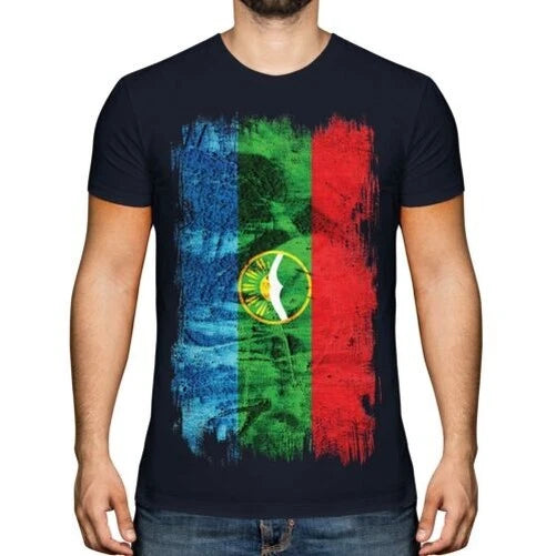 KARACHAY-CHERKESSIA GRUNGE FLAG MENS T-SHIRT TEE TOP FOOTBALL GIFT SHIRT