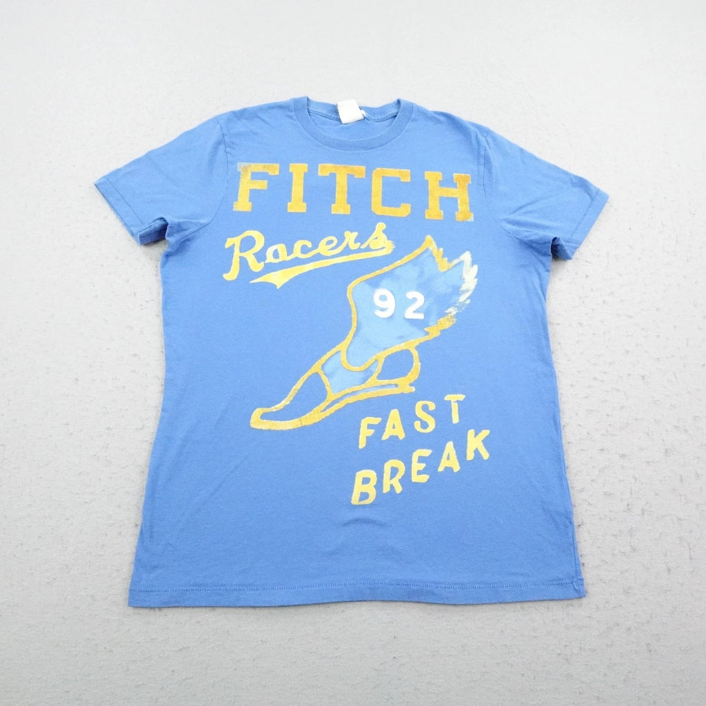 Abercrombie & Fitch Shirt Mens Large Blue Racers 92 Fast Break Muscle Y2K Tee