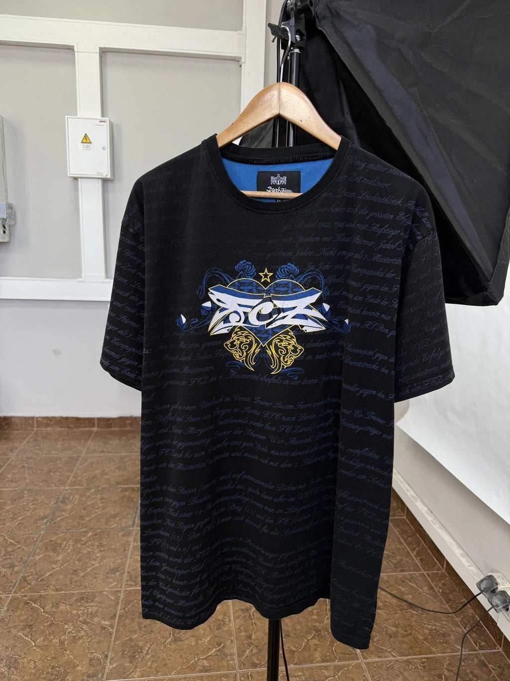 🇨🇭 FCZ Zurich Art Switzerland Suisse Swiss Soccer Fan T-Shirt Size XXL Black