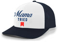 Trenz Shirt Compant Mama Tried Beer Logo Parody Mens Mesh Back Embroidered