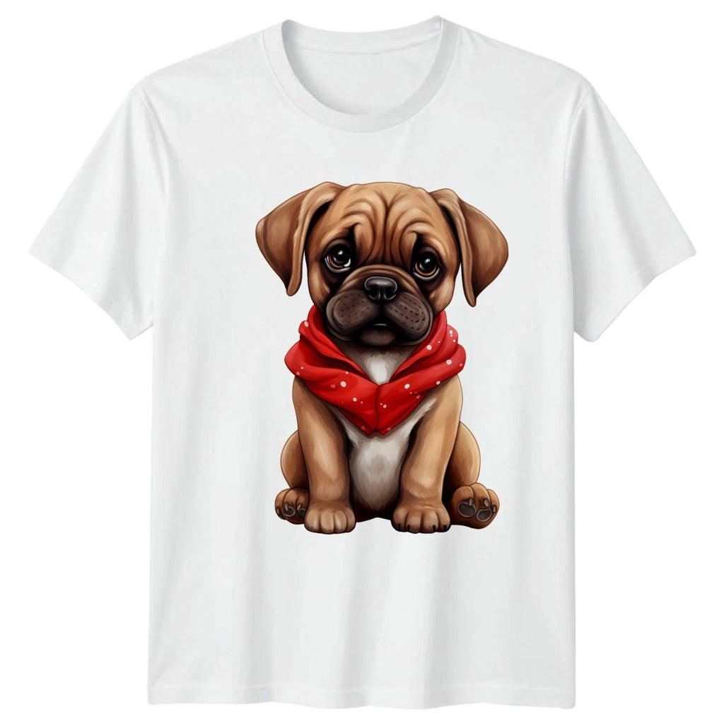 Puppy Dog Bandana Animals Puppies Mens T-Shirt Womens Tee Graphic Unisex Top