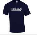 White Conrail Logo on Navy Blue T-shirt Defunct Railroad Train Company 80s Shirt
