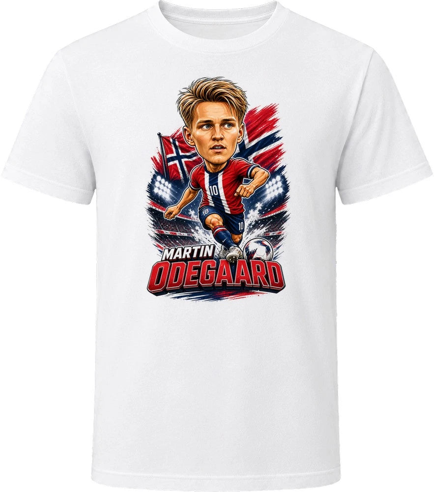 Martin Odegaard, Norway Caricature Soccer 2026 T Shirt