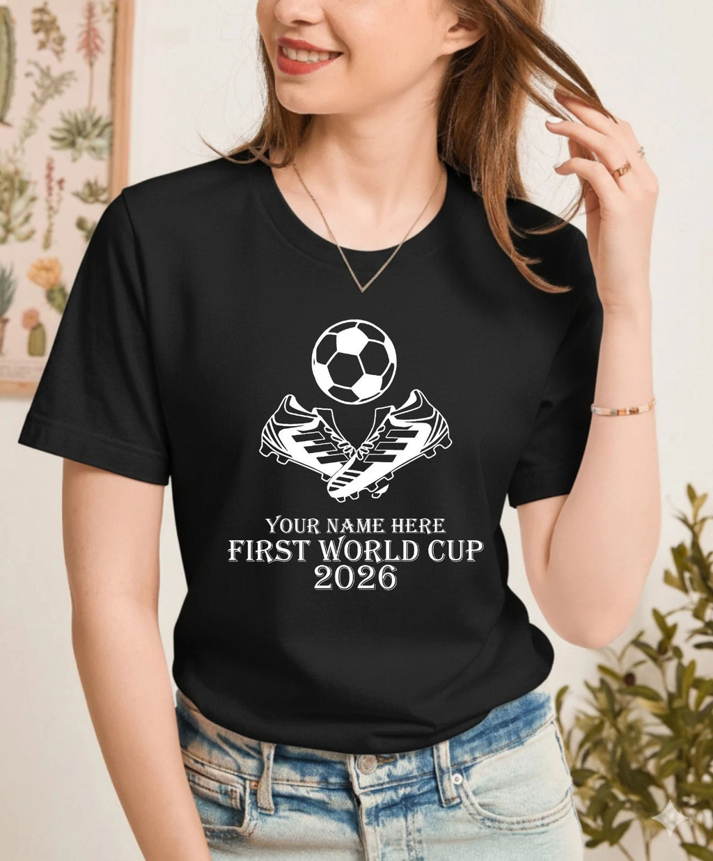Personalised Football 2026 T-Shirt Custom Name Football Fan Gift Soccer