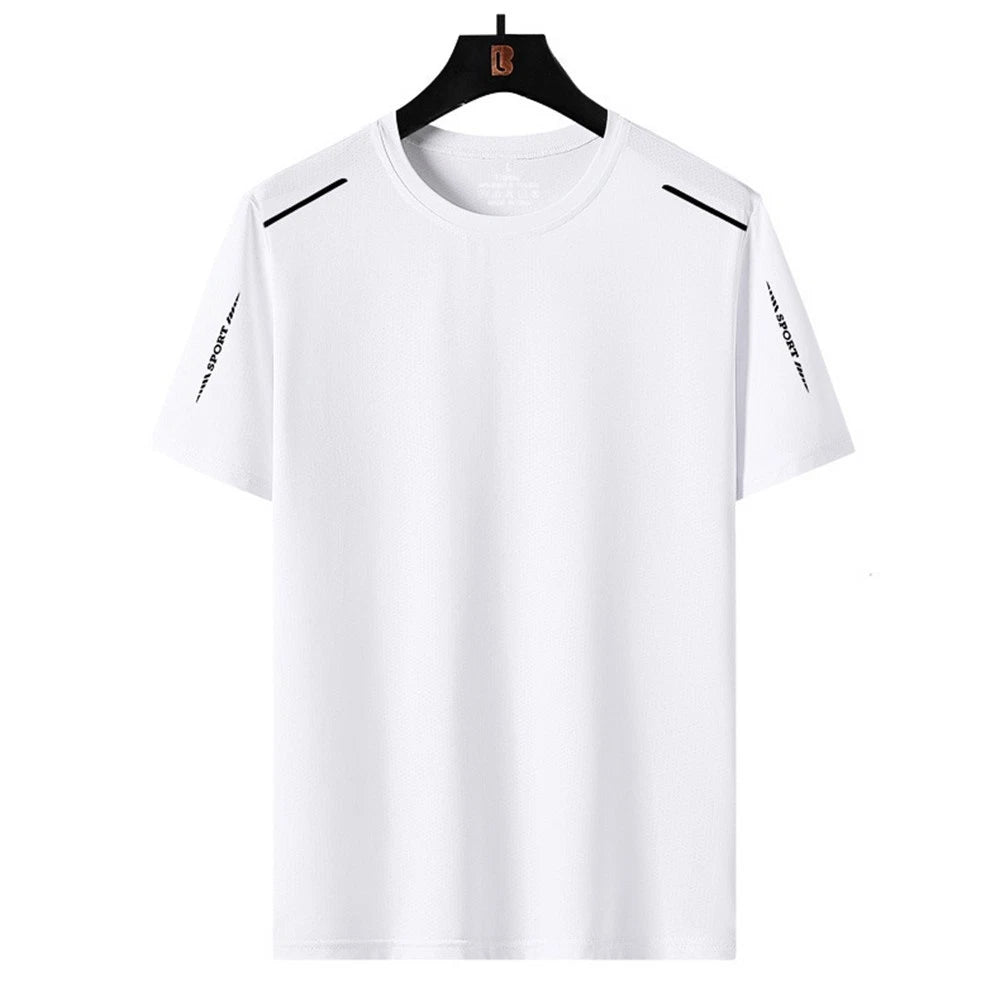 Mens Fashionable Quick Drying Short Sleeve Breathable Loose Top for Night Out