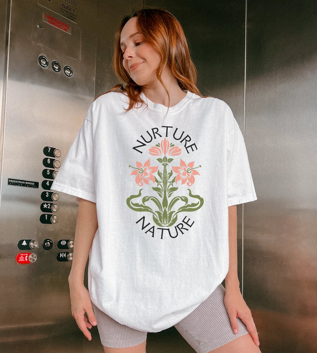 Nurture Nature Flower Graphic T-Shirt - Comfortable and Stylish Casual Wear