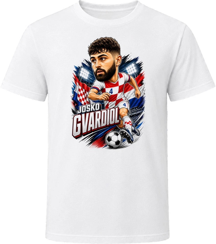Josko Gvardiol, Croatia Caricature Soccer 2026 T Shirt