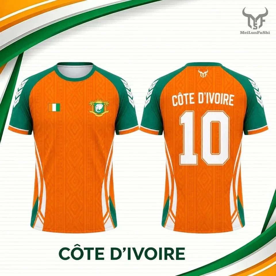 Ivory Coast Cote D'Ivoire Football T-Shirt  Breathable Unisex World Cup 2026