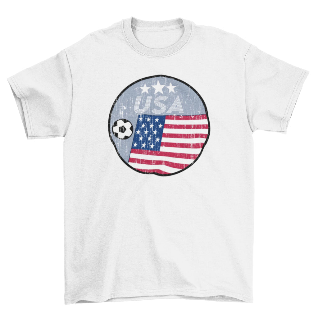 USA Football T-Shirt Retro Circle, Adults Kids Or Baby, World Cup 2026 America