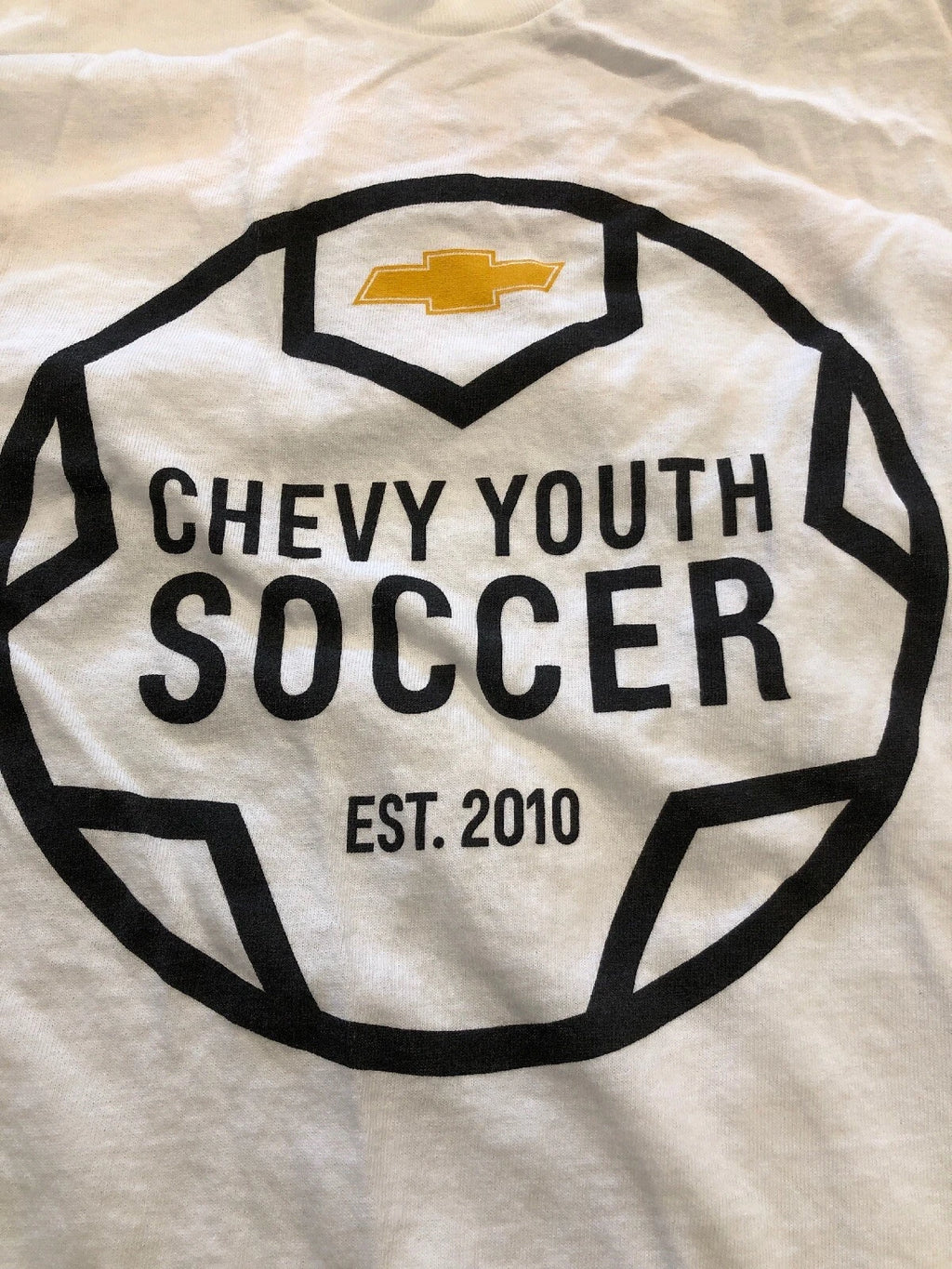 Vintage 2010 Chevy Youth Soccer Shirt Columbia Chevrolet Car Dealership Size M