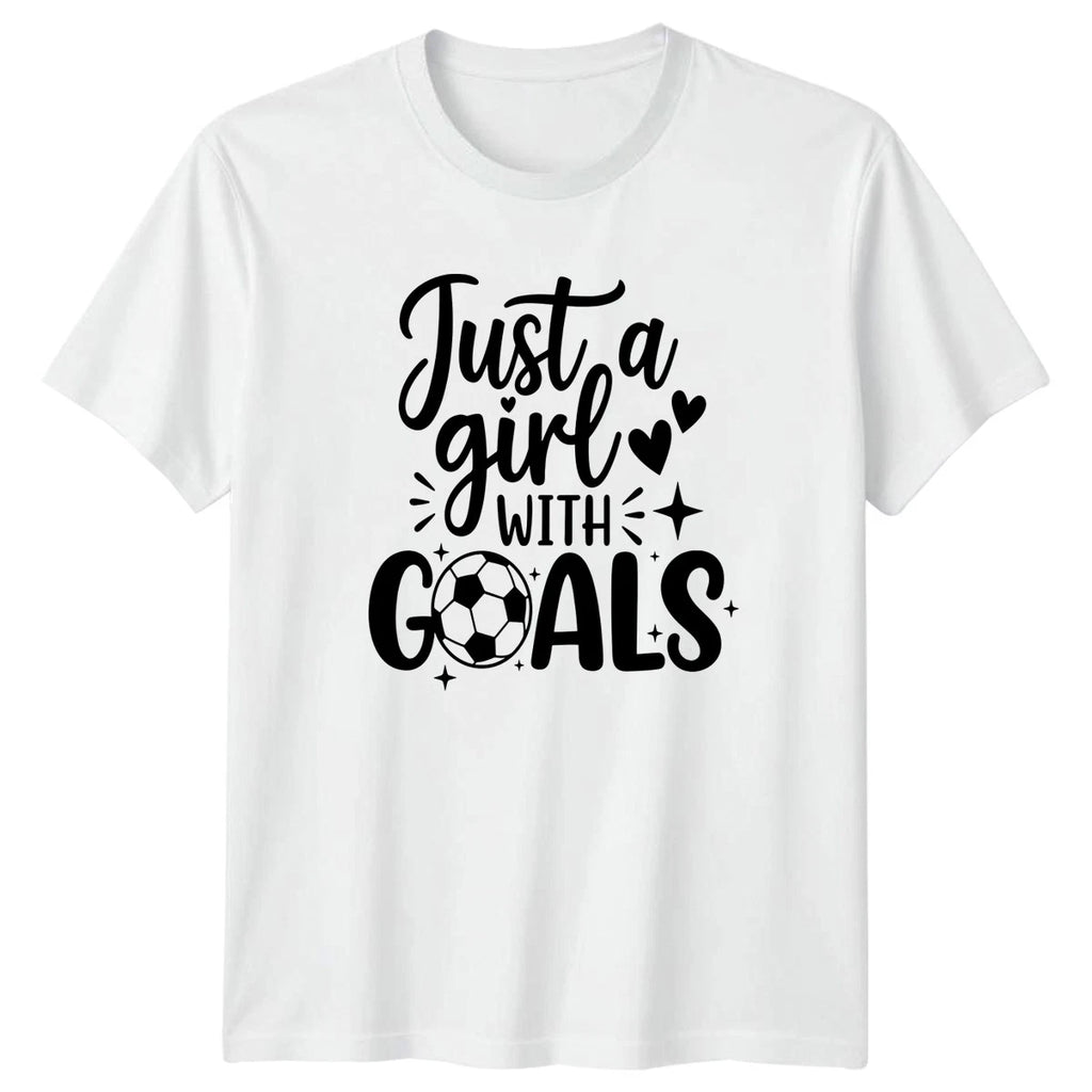 Just A Girl With Goals Womens T-Shirt Womens Soccer Soccer Birthday Gift For Her