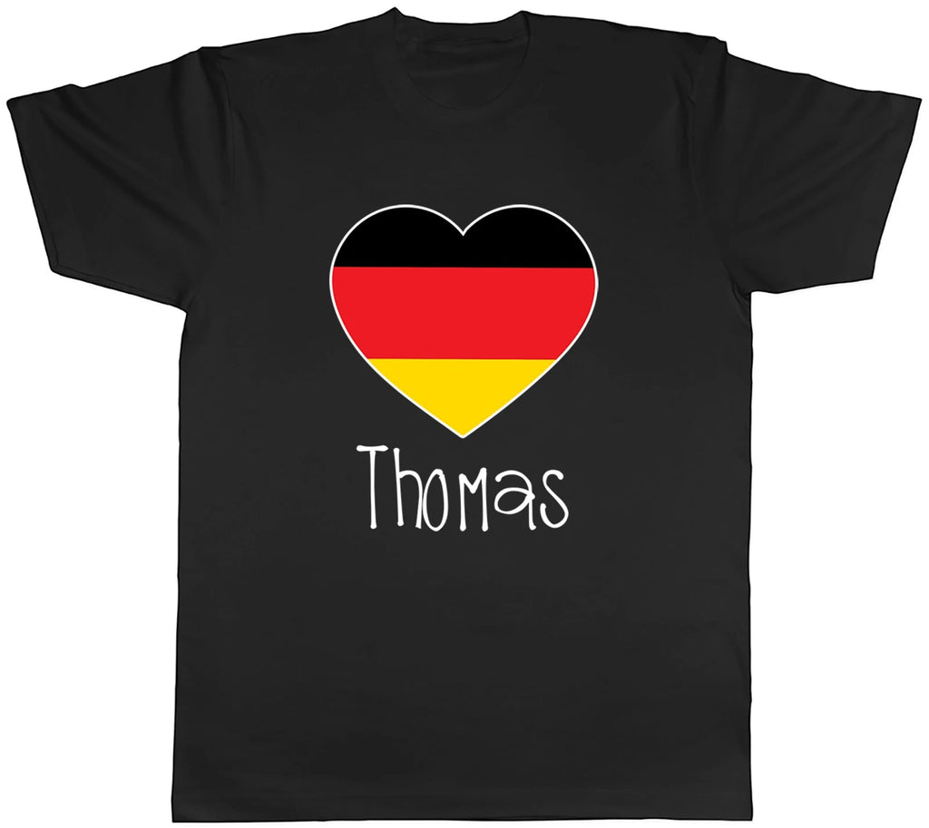 Personalised Love Germany Football Fan Supporter Mens T-Shirt Tee Gift Top