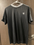 Adidas Trefoil Shirt M Black Gray Short Sleeve Soccer Vintage Made In USA Rare