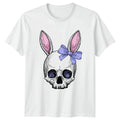 Spooky Cute Easter Bunny Skull Womens T-Shirt Pastel Goth Easter Easter Gift