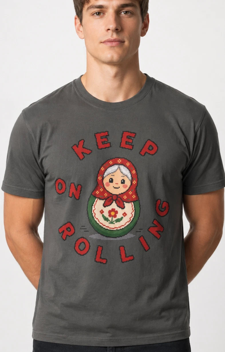 Keep On Rolling Shirt Pixel Art Matryoshka Russian Doll Tee Comfort Colors 1717