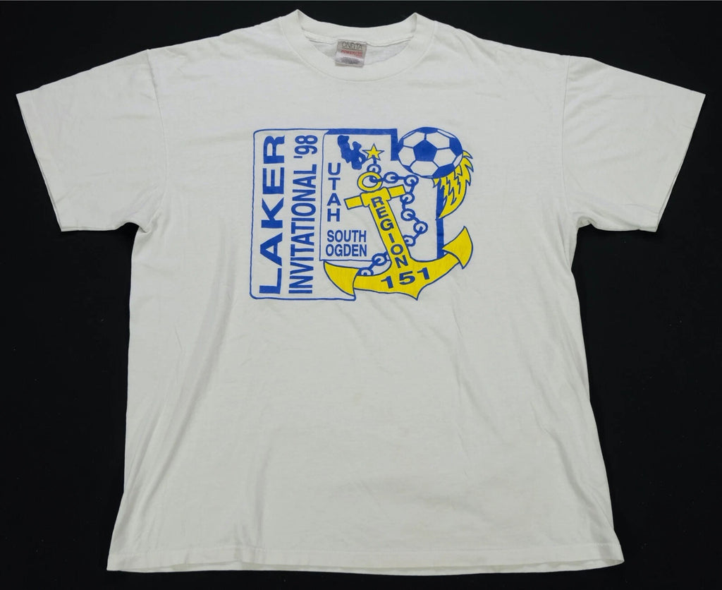 Rare Vintage ONEITA Laker International Soccer Utah 1998 Anchor T Shirt 90s XL